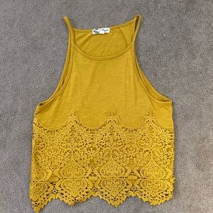Yellow boho tank top